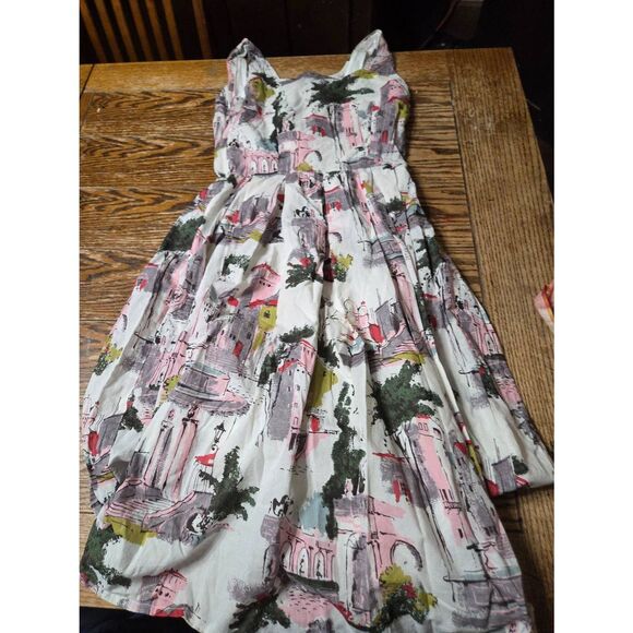 Anthropologie Lazy Bones Cityscape Midi Dress Sz Medium - Picture 5 of 5